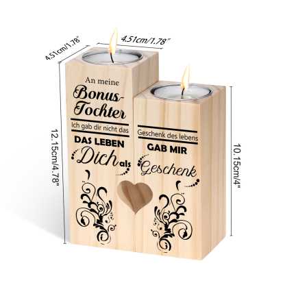 Für meine Bonustochter Kerzenhalter-Set aus Holz