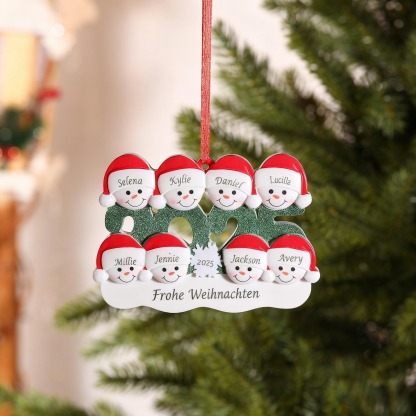 2025 Schneemann Schneeflocke Weihnachtsanhänger personalisierte — "Frohe Weihnachten"