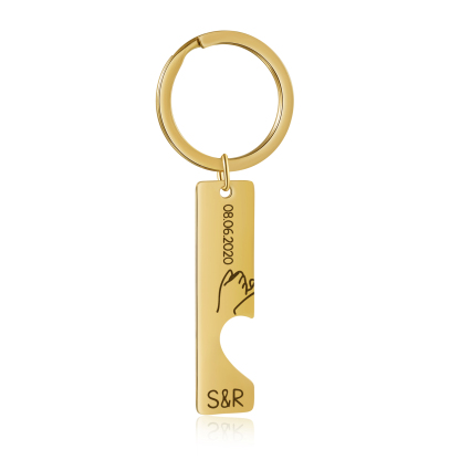 Personalisierte Partner-Schlüsselanhänger mit individueller Gravur im 2er Set - Herz Vereinbarung