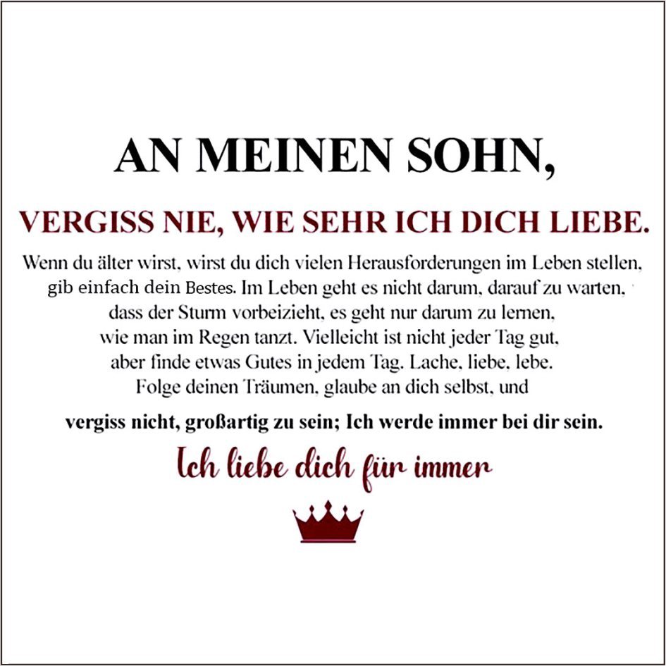 Leder Armband -An meinen Sohn Geschenk- mit Nachrichtenkarte