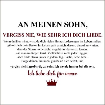 Leder Armband -An meinen Sohn Geschenk- mit Nachrichtenkarte