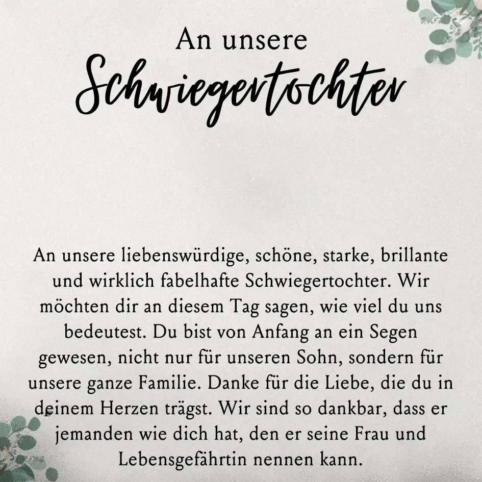 925  Sterling Silber Halskette-An unsere Schwiegertochter-Geschenk mit Nachrichtenkarte 