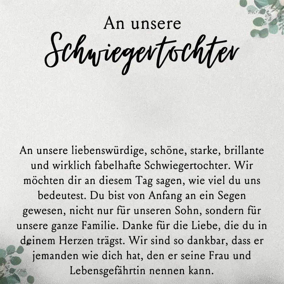 925  Sterling Silber Halskette-An unsere Schwiegertochter-Geschenk mit Nachrichtenkarte 