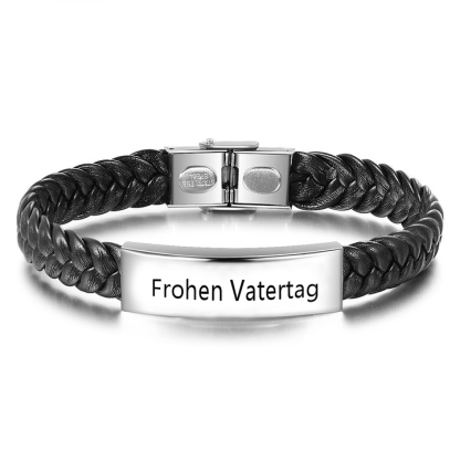Herren Leder Armband Graviert Personalisierter Text Armbänder Schwarz Braun Armband mit Gravur