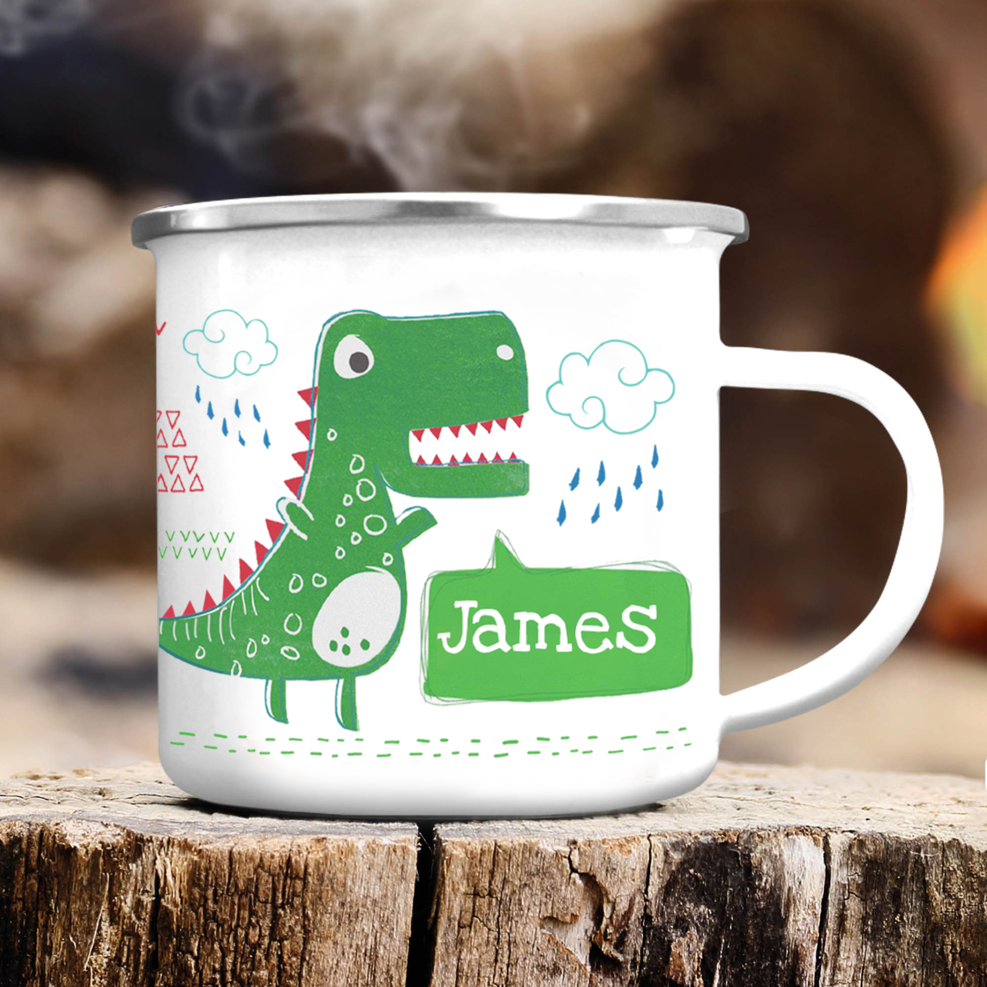 Email Tasse-Personalisierter Name Dino Emaille Becher