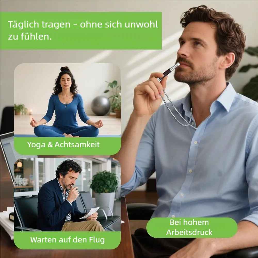 Halskette mit Atemanhänger aus Holz zur Angstlinderung und zum Rauchstopp