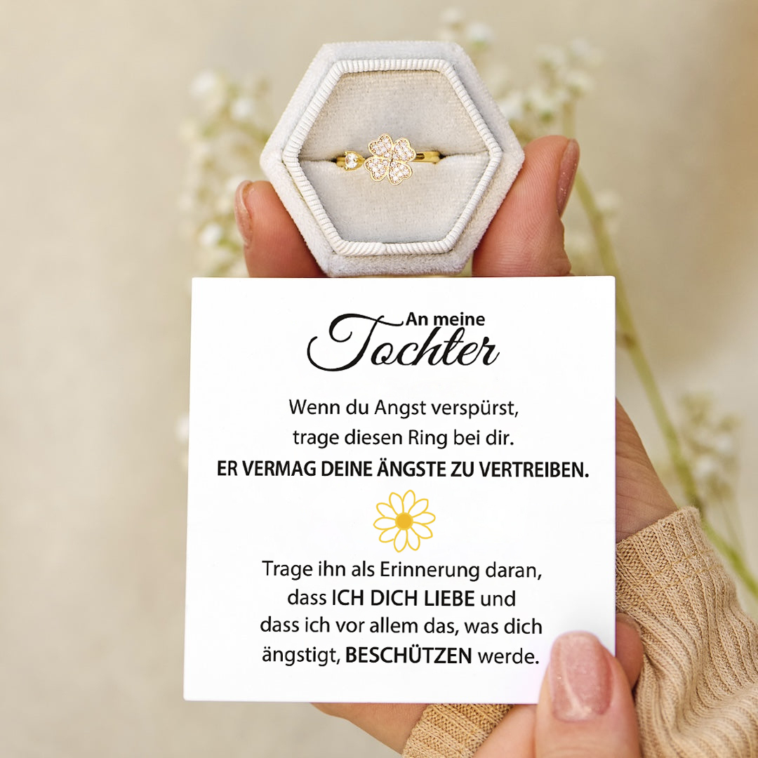 Kleeblatt Offener Ring- An Meine Tochter- Geschenk mit Nachrichtenkarte