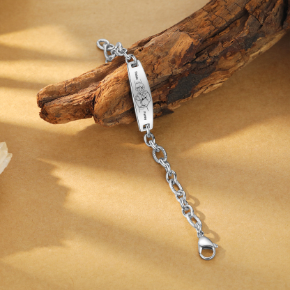 Herren Armband-Personalisiertes 2 Namen Faust Edelstahl Armband 