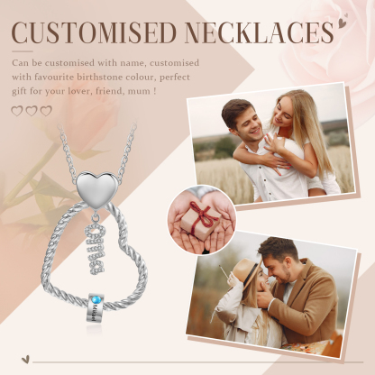 Personalisierte 1 Name Herz Halskette mit 1 Geburtsstein - Du machst meine Well bunter. Oma Schön, dass es Dich gibt - Geschenk mit Nachrichtenkarte