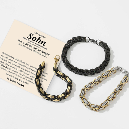 Herren Armband- An Meinen Sohn-Geschenk mit Nachrichtenkarte