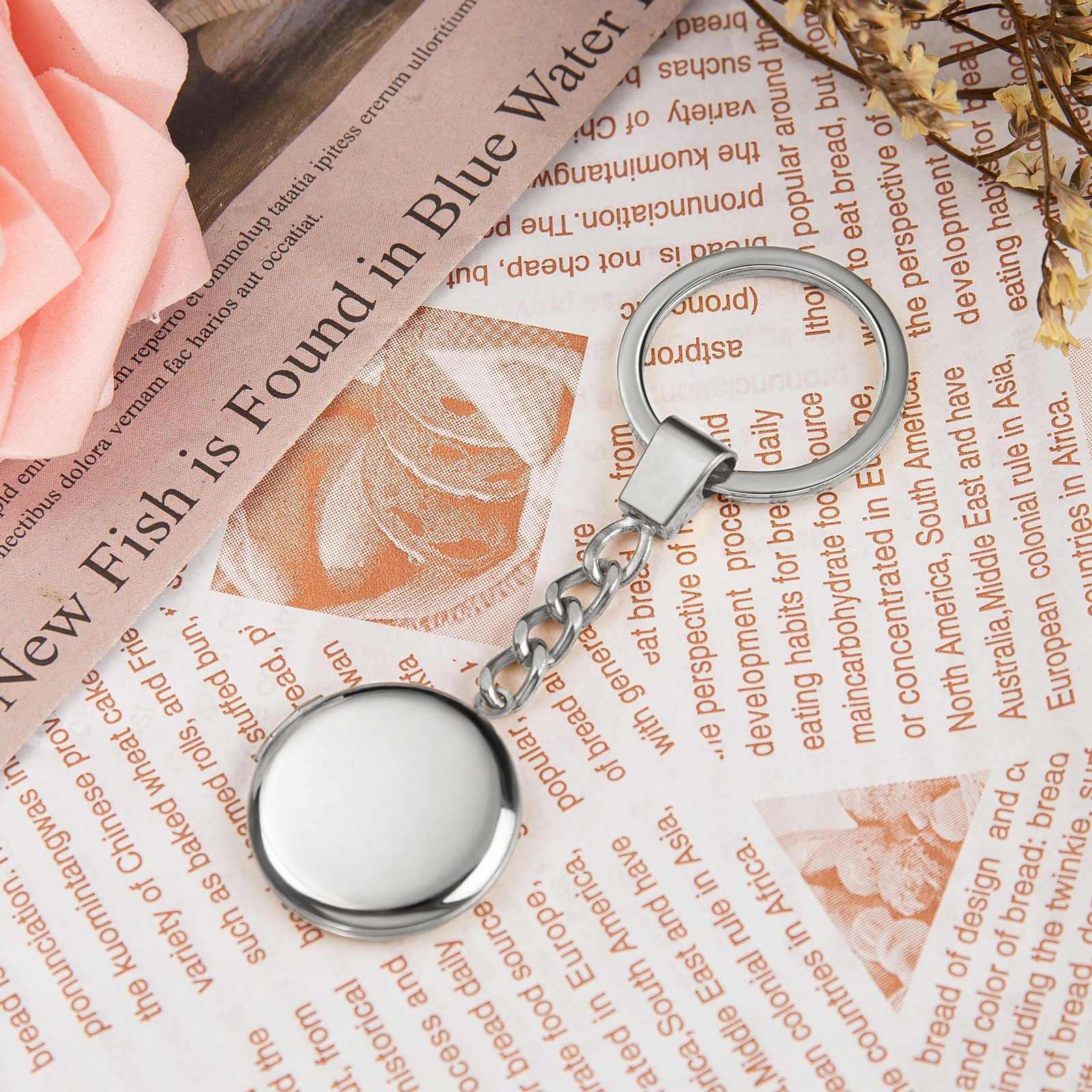 Personalisierbar 2 Fotos Medaillon Schlüsselanhänger Geschenk für Familie