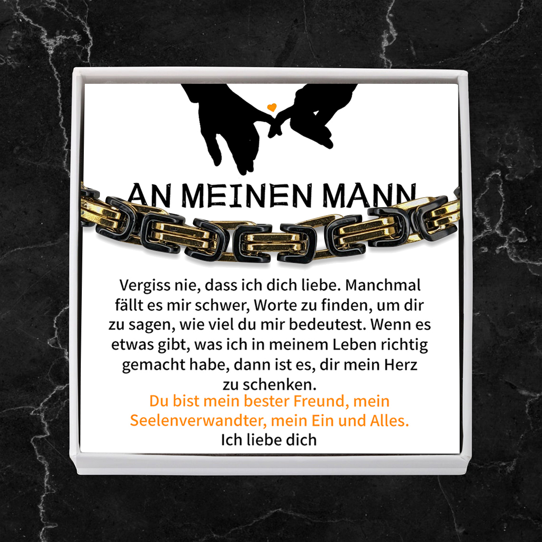 Herren Edelstahl Armband- An Meinen Mann Vergiss nie, dass ich dich liebe-Geschenk mit Nachrichtenkarte