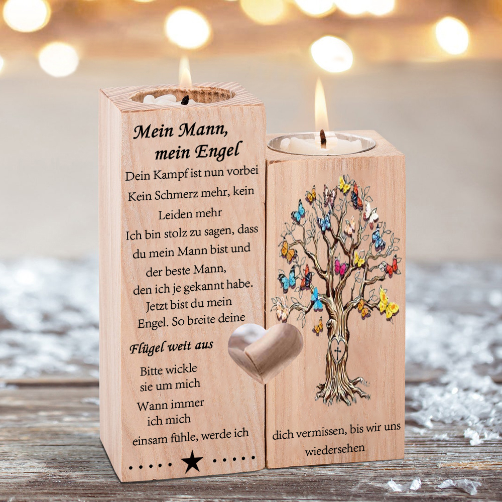 Trauer Kerzenhalter-Jetzt bist du mein Engel-Gedenk an Mann