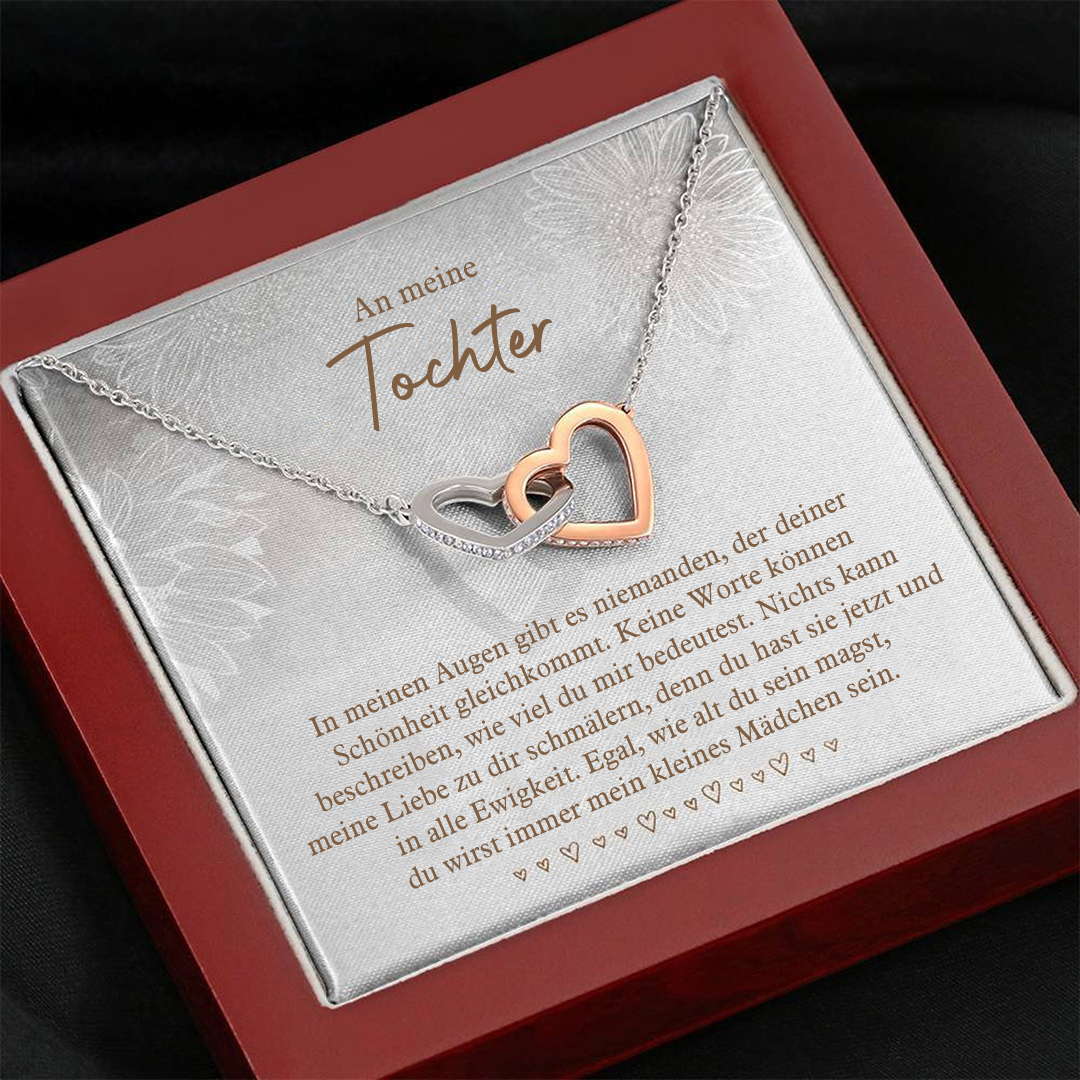 S925 Sterling Silber Halskette - An Meine Tochter Du Wirst Immer Mein Kleines Mädchen Sein - Geschenk mit Nachrichtenkarte