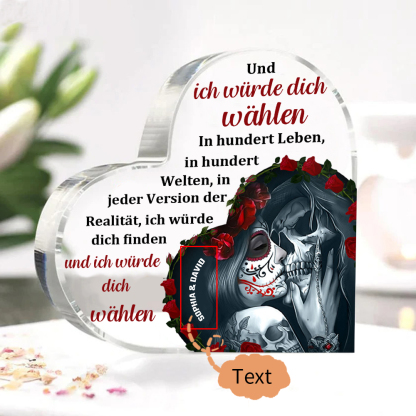 Personalisierte Text Acryl-Deko-In hundert Leben ich würde dich wählen-Schreibtischdekoration für Paar