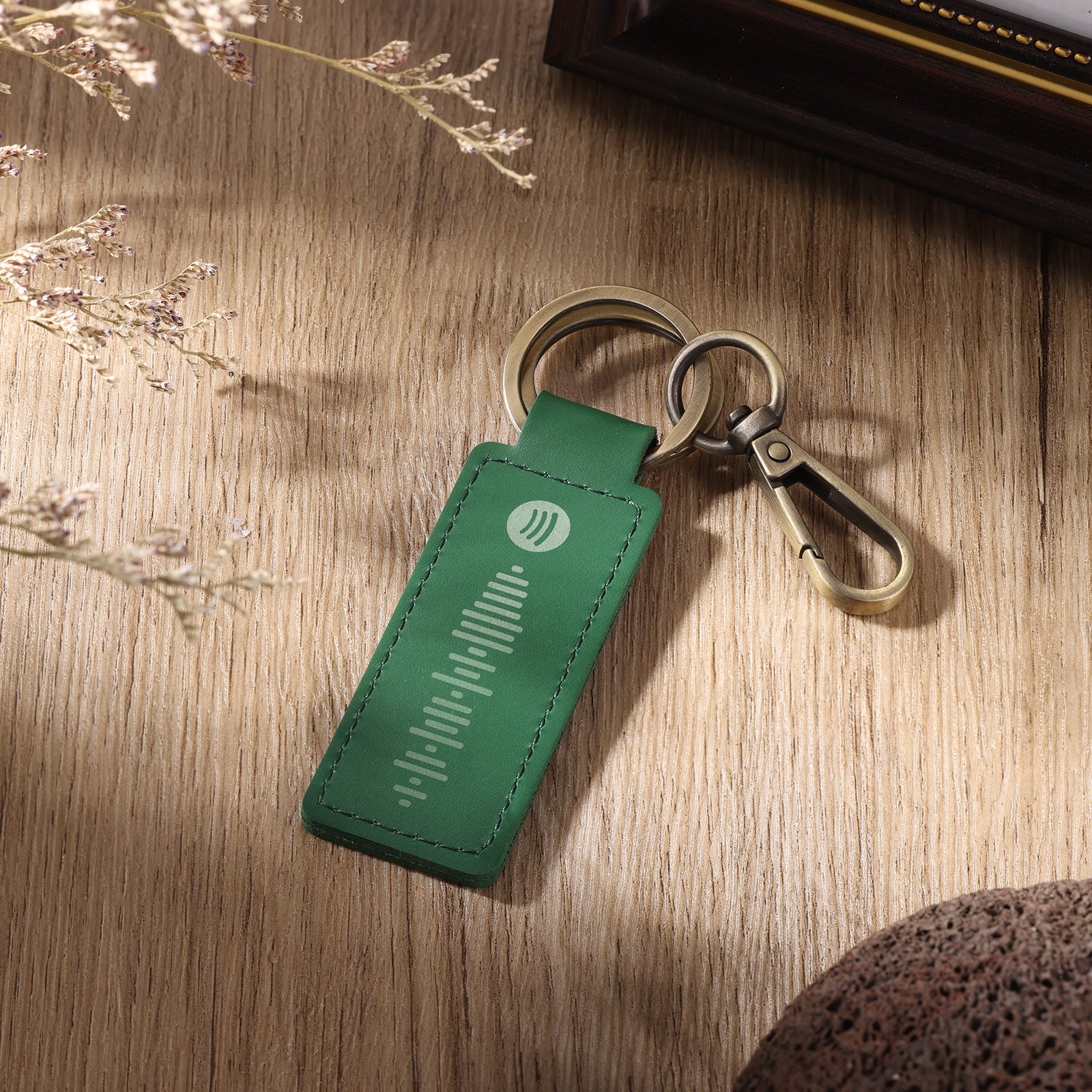 Personalisierter Spotify Code PU Leder Schlüsselanhänger