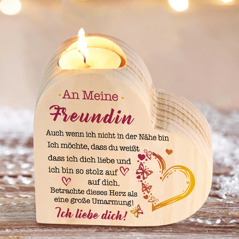 Herzform Kerzenhalter-An meine Freundin Betrachte dieses Herz als eine große Umarmung-Geschenk für Freundin