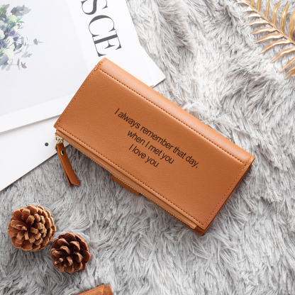 Frauen Lang Personalisierte Foto Geldbörse Gravierte Brieftasche