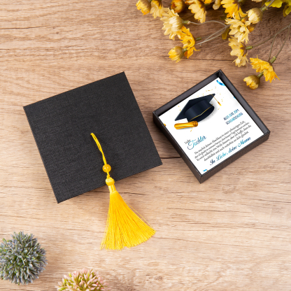 925 Sterling Silber Herz Halskette-Liebe Tochter Alles gute zum Schulabschluss-Geschenk mit Nachrichtenkarte