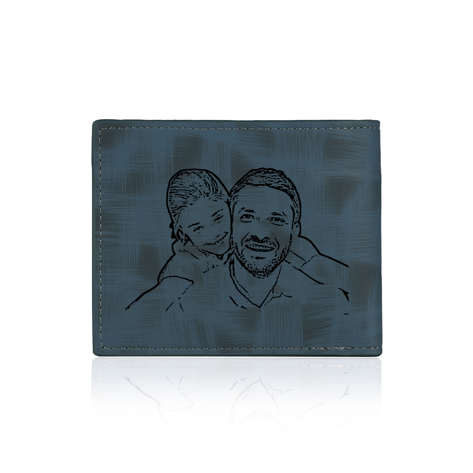 Personalisierter Name & Foto Leder Herren Geldbörse mit Kartenfach