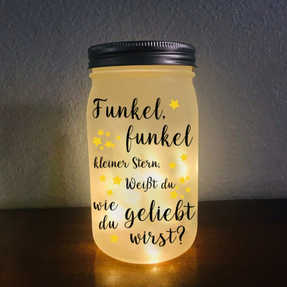 Gedenken Weihnachtsanhänger Licht mit Gravur " Funkel, funkel kleiner Stern. Weißt du wie du geliebt wirst"