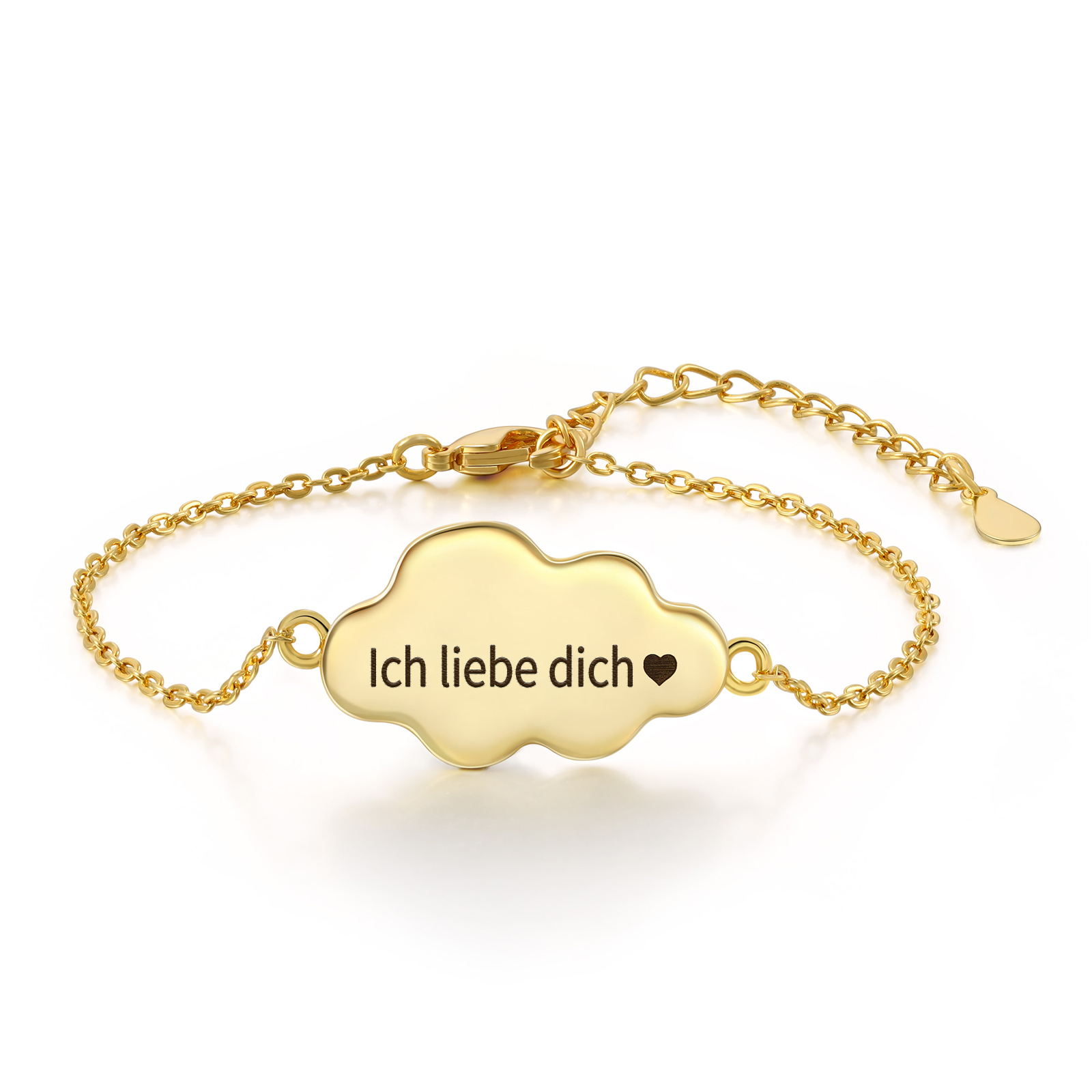 Personalisierter Text  Wolken Golden Armband 