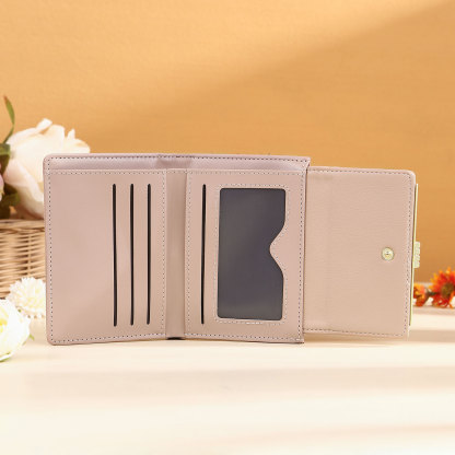 Damen Personalisierter Name & Foto PU Leder Kurze Portemonnaie Geldbörse Klappgeldbörse mit Reißverschluss