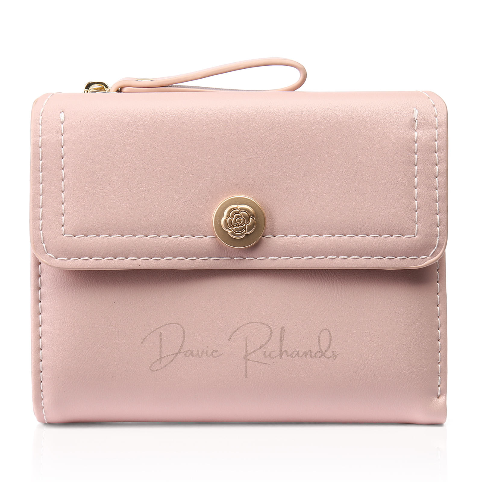 Damen Personalisierter Text & Foto PU Leder Klapp-Portemonnaie Geldbörse mit Reißverschluss