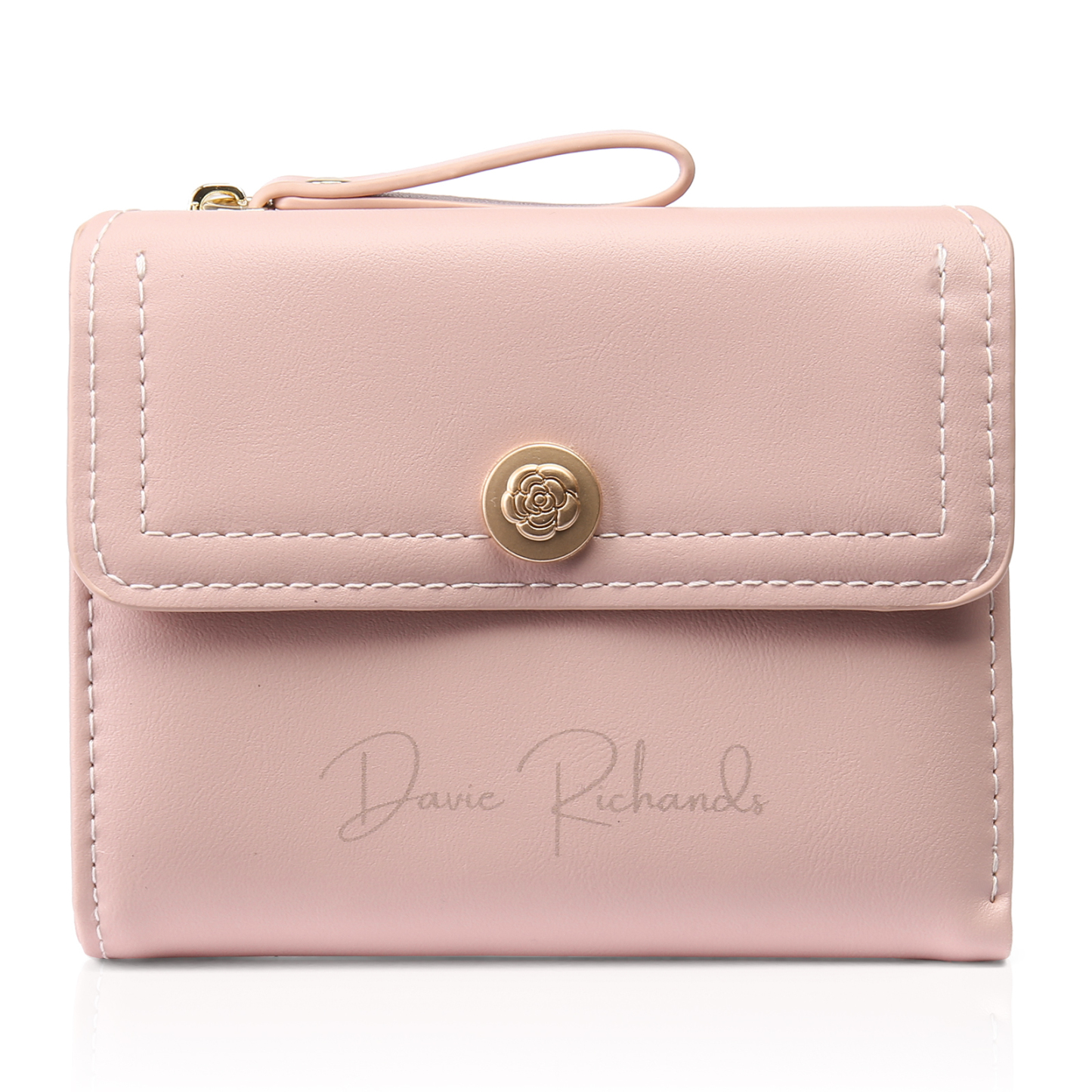 Damen Personalisierter Text & Foto PU Leder Klapp-Portemonnaie Geldbörse mit Reißverschluss