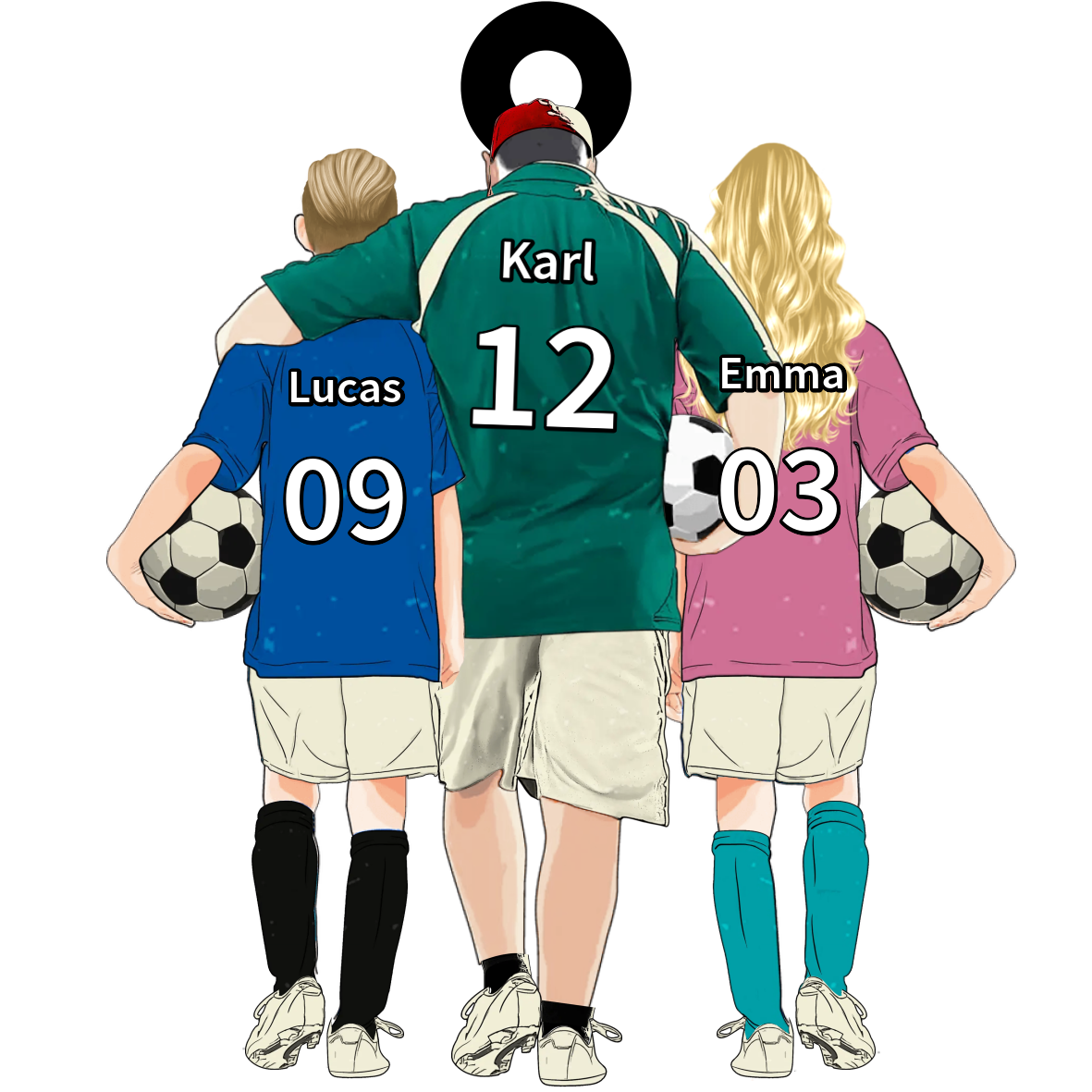 Personalisierter Acryl-Anhänger mit Fußball-Motiv für Familie