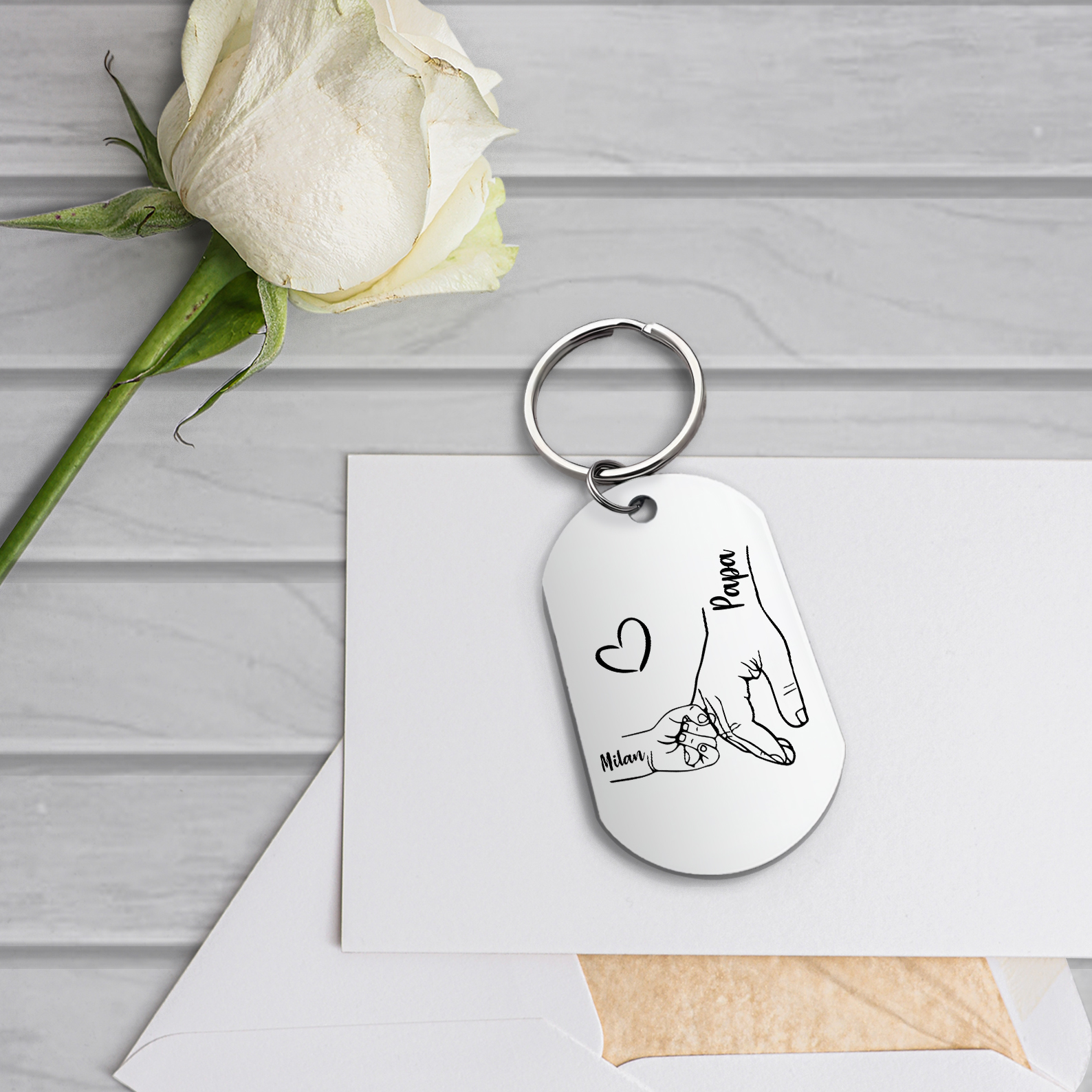 Personalisierbarer 1 Name Papa Hand Schlüsselanhänger-Lieber Papa du hast ja bereits mich-Geschenk für Vater Vatertag