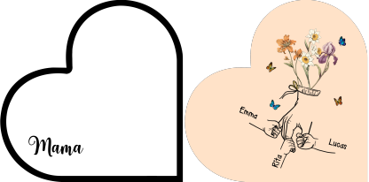 Herz Holzbild-Personalisierte 1-10 Namen & Geburtsblume-Geschenk zum Muttertag