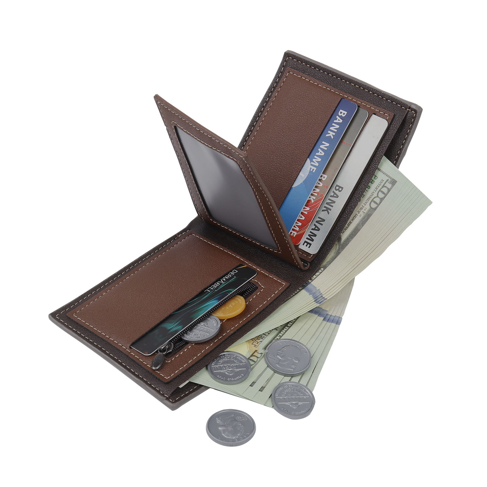 Personalisierte Foto & Name & 1 Buchstabe PU Leder Geldbörse