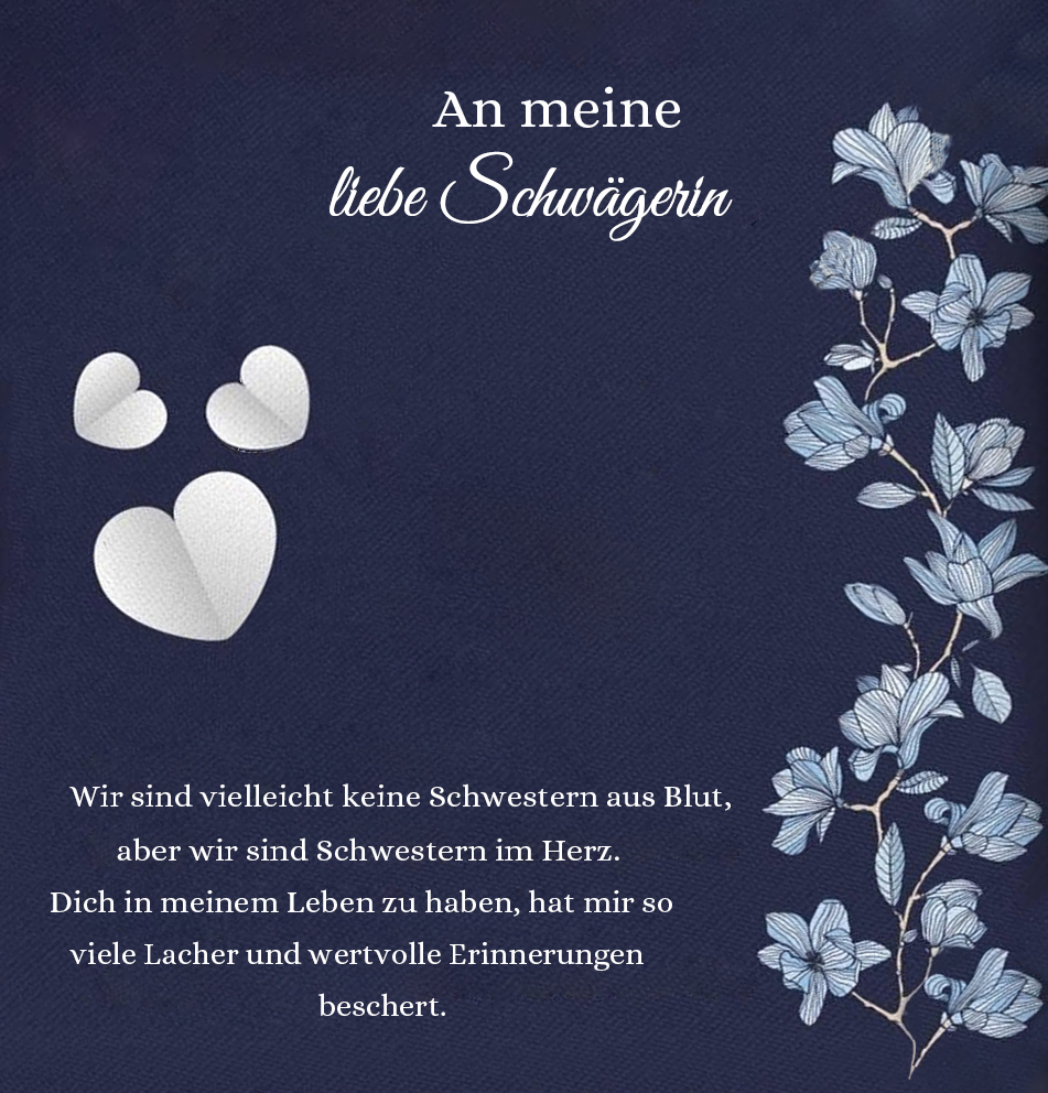 925 Sterling Silber Herz Halskette-An meine liebe Schwägerin Wir sind Schwestern im Herz-Geschenk mit Nachrichtenkarte