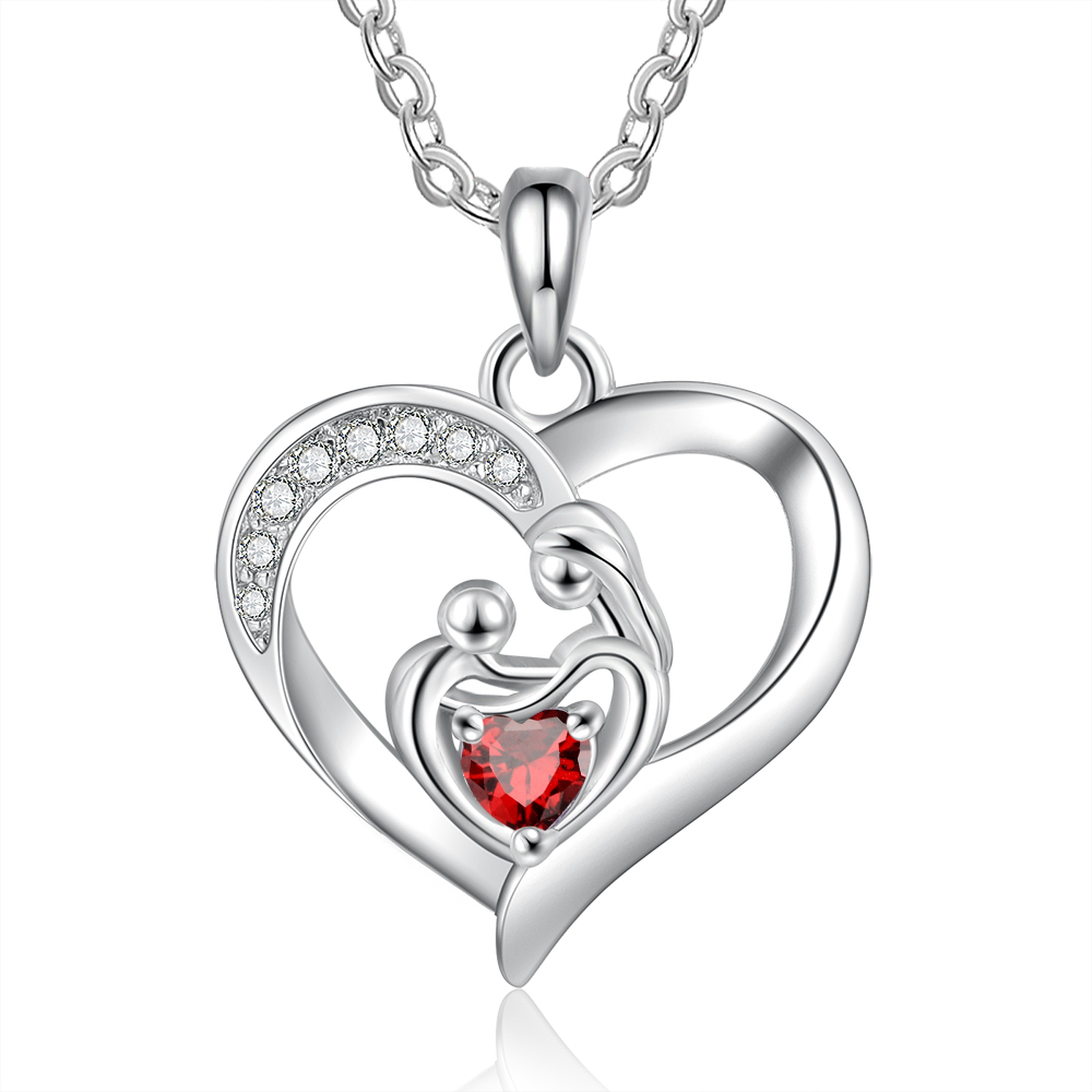 Personalisierte Halskette mit 1 text und 1 Geburtsstein