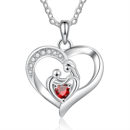 Personalisierte Halskette mit 1 text und 1 Geburtsstein