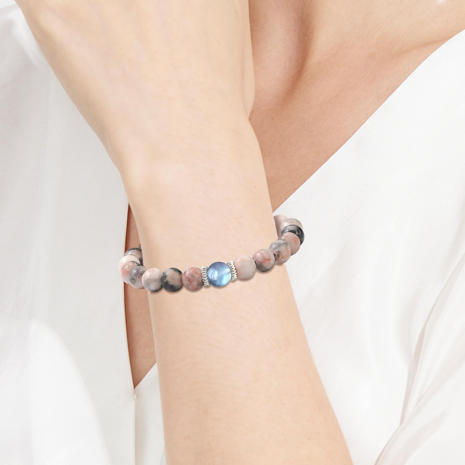 Steinperle Armband-An meine Tochter Ich liebe dich bis zum Mond und zurück-Geschenk mit Nachrichtenkarte