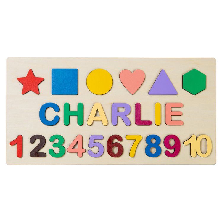 Personalisierte Hölzerne Name Puzzle Benutzerdefinierte Holz Fraktalbild & Zahl Puzzle mit Kinder Name 