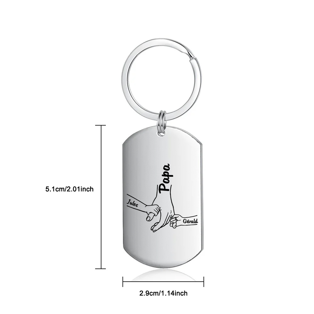 Personalisierbarer 2 Namen Papa Hand Schlüsselanhänger-Lieber Papa du hast ja bereits uns-Geschenk für Vater