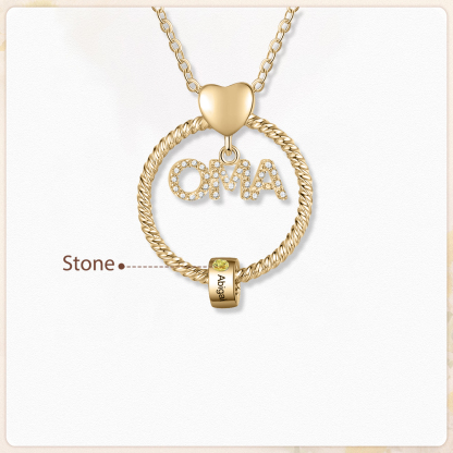 Personalisierter 1 Name Gravur "OMA" Halskette mit 1 Geburtsstein