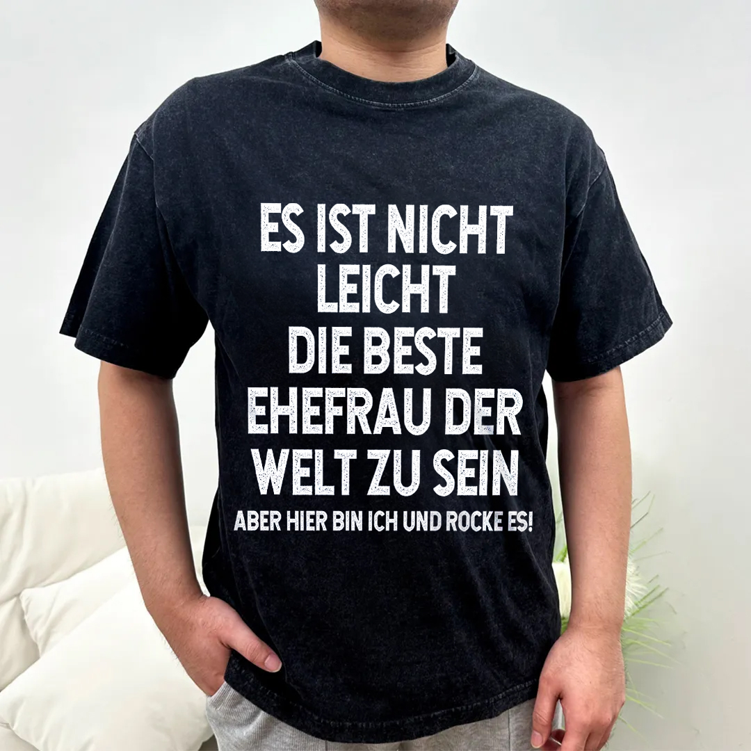 Personalisierte Paar Schwarz T-Shirts – Ehefrau- und Ehemann Designs in zwei Varianten