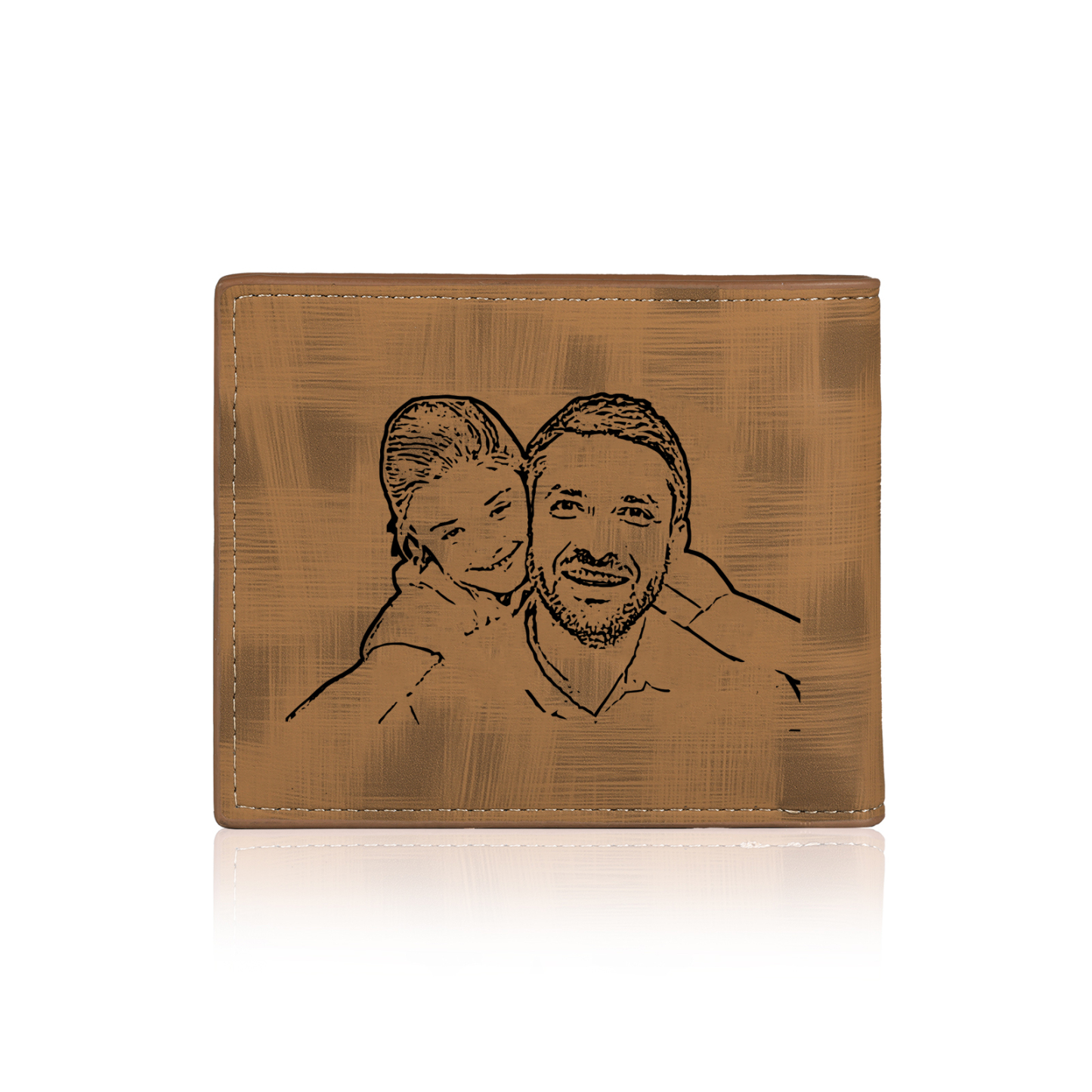 Personalisierter Name & Foto Leder Herren Geldbörse mit Kartenfach