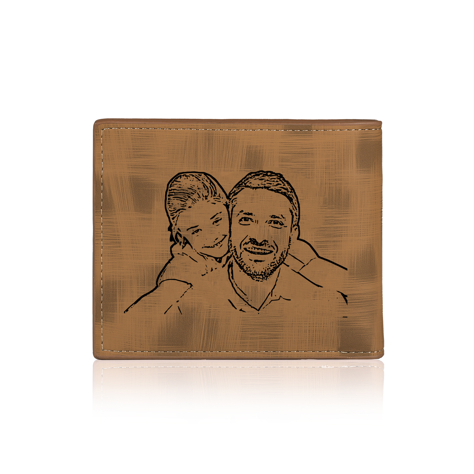 Personalisierter Name & Foto Leder Herren Geldbörse mit Kartenfach