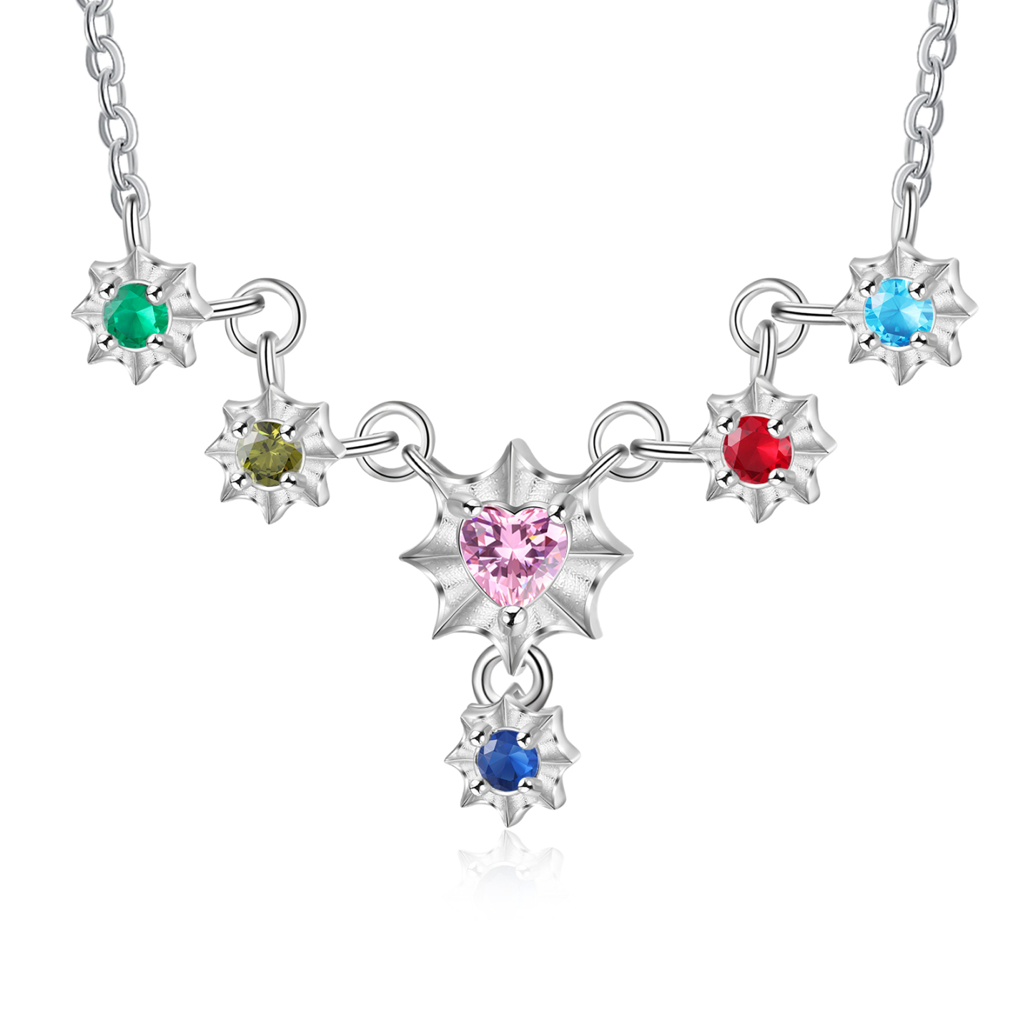 Personalisierter 6 Geburtssteine Seemuschel Halskette für Großmutter