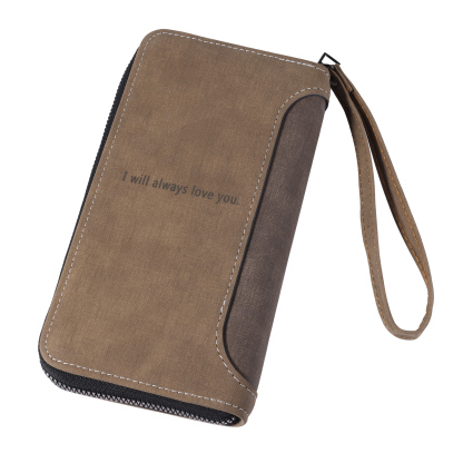 Personalisiertes 1 Foto und Text PU Leder Geldbörse langes Portemonnaie