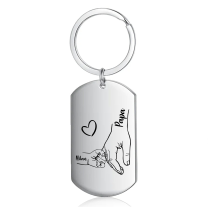 Personalisierbarer 1 Name Papa Hand Schlüsselanhänger-Lieber Papa du hast ja bereits mich-Geschenk für Vater Vatertag