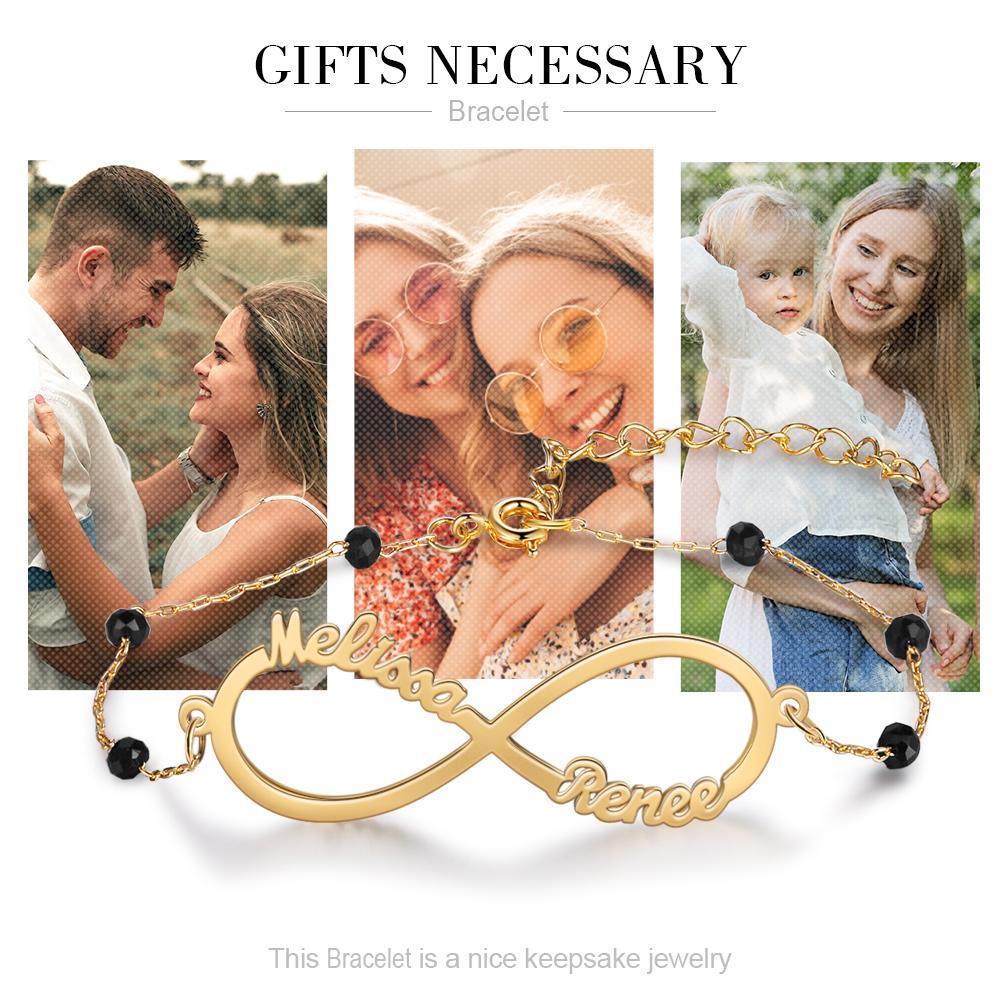 Infinity Armband mit 2 Namensgravur Kundenspezifisch