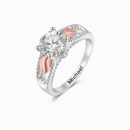 Personalisierter Gedenkring mit Flügeln – Ich bin keine Witwe. Ich bin die Frau eines Mannes mit Flügeln