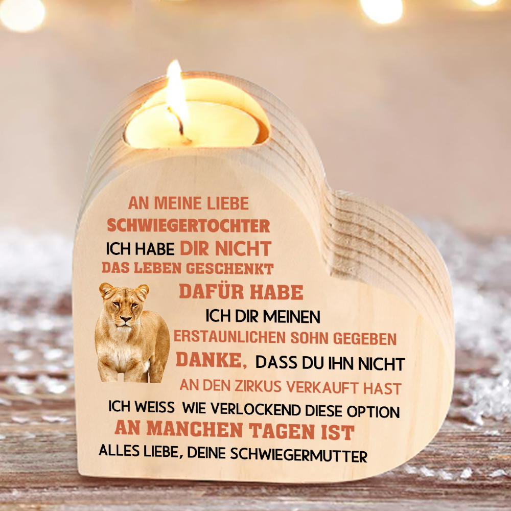 Herzform Kerzenhalter-An miene liebe Schwiegertochter-Geschenk für Schwiegertochter