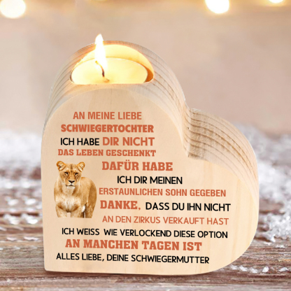 Herzform Kerzenhalter-An miene liebe Schwiegertochter-Geschenk für Schwiegertochter